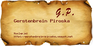 Gerstenbrein Piroska névjegykártya